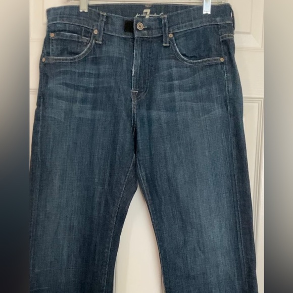 Blue jeans 7 For ALL Mankind jeans straight leg size 30/28 adjustable waste - Picture 5 of 14